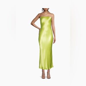 Bec + Bridge Moon Dance Strapless In Sweet Pea Green Midi Dress
